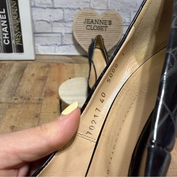 Giuseppe Zanotti Black Patent leather platform peep toe stiletto heel Pumps 41 - Picture 8 of 13